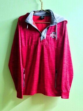 Ohio State Red and Gray Men’s Half-Zip Pullover